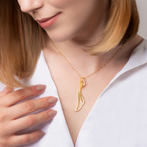 Zawieszka Savicki: srebrna pozłacana, cyrkonie